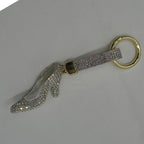 Rhinestone Studded Keychain Charm - Sparkling High Heels