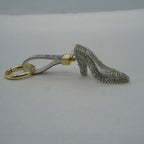 Rhinestone Studded Keychain Charm - Sparkling High Heels
