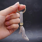 Rhinestone Studded Keychain Charm - Sparkling High Heels