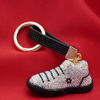 Rhinestone Studded Keychain Charm - Sparkling Sneaker