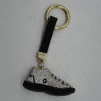 Rhinestone Studded Keychain Charm - Sparkling Sneaker