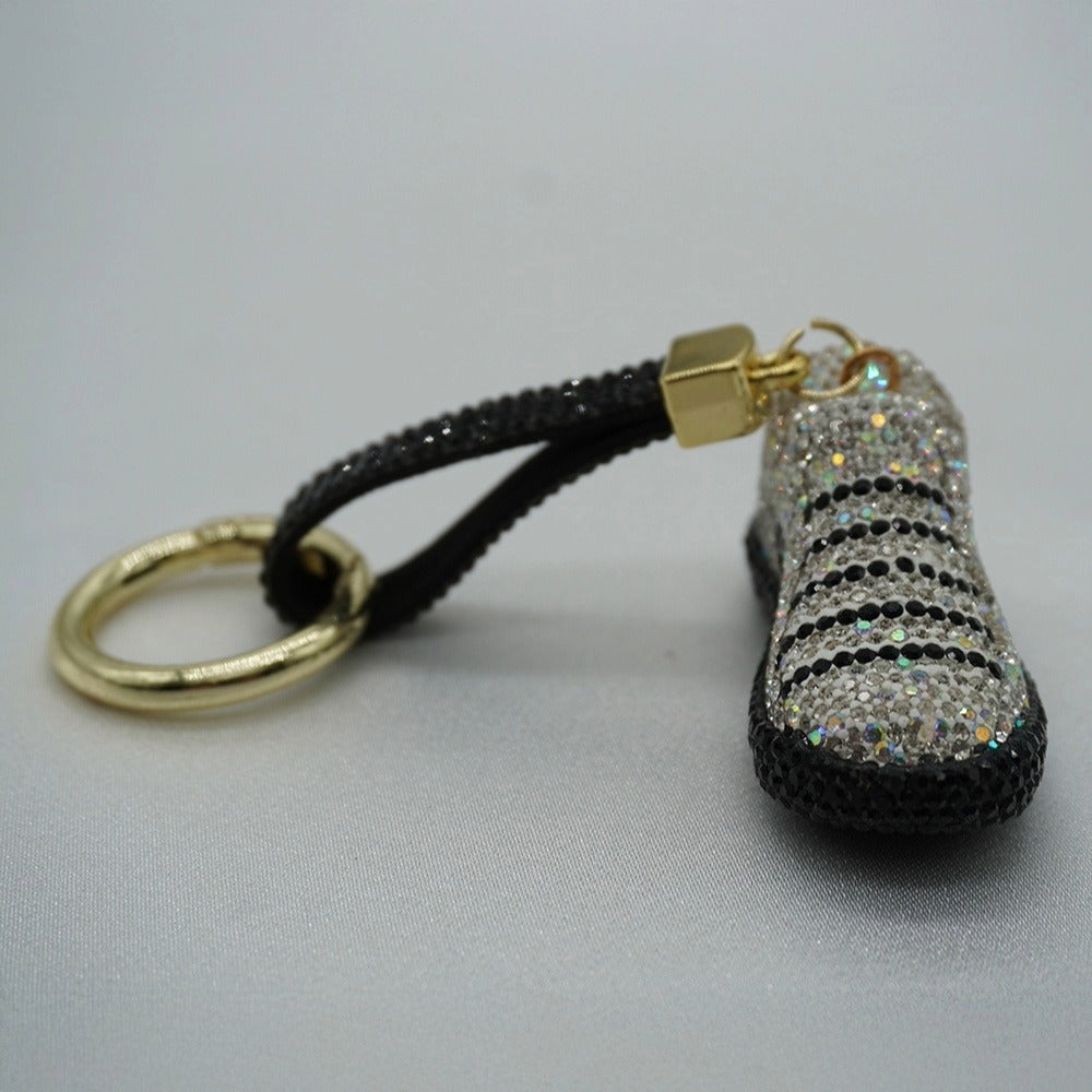 Rhinestone Studded Keychain Charm - Sparkling Sneaker