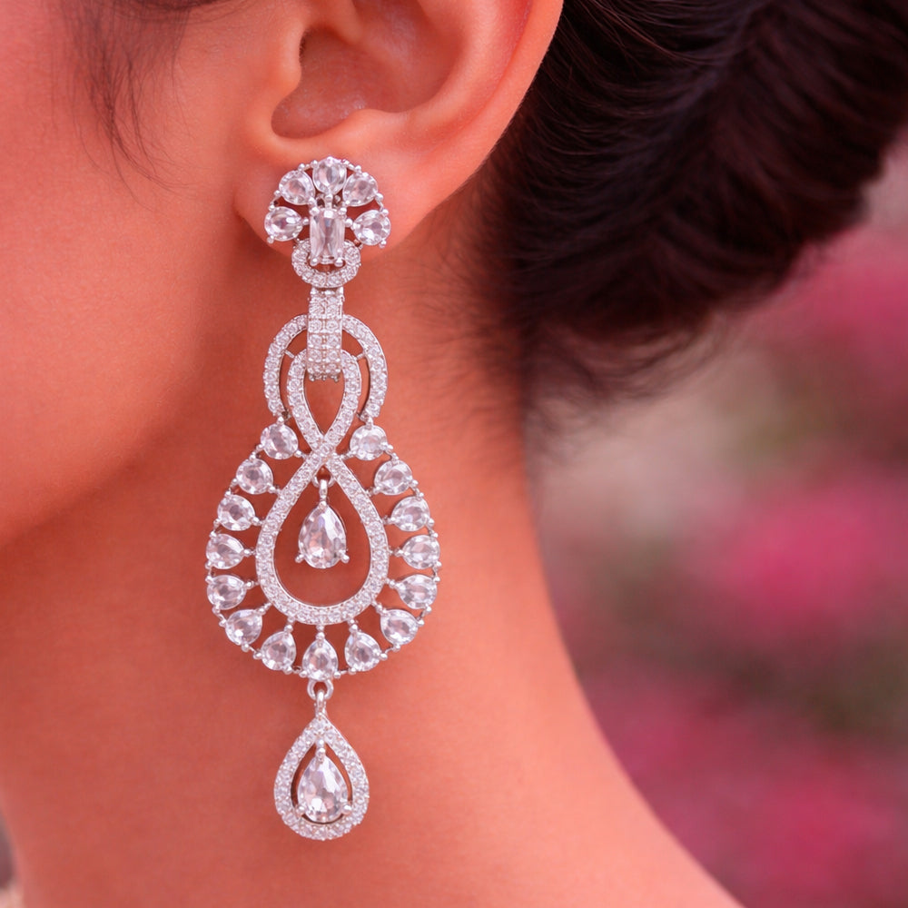 Teardrop Chandelier Crystal Earrings