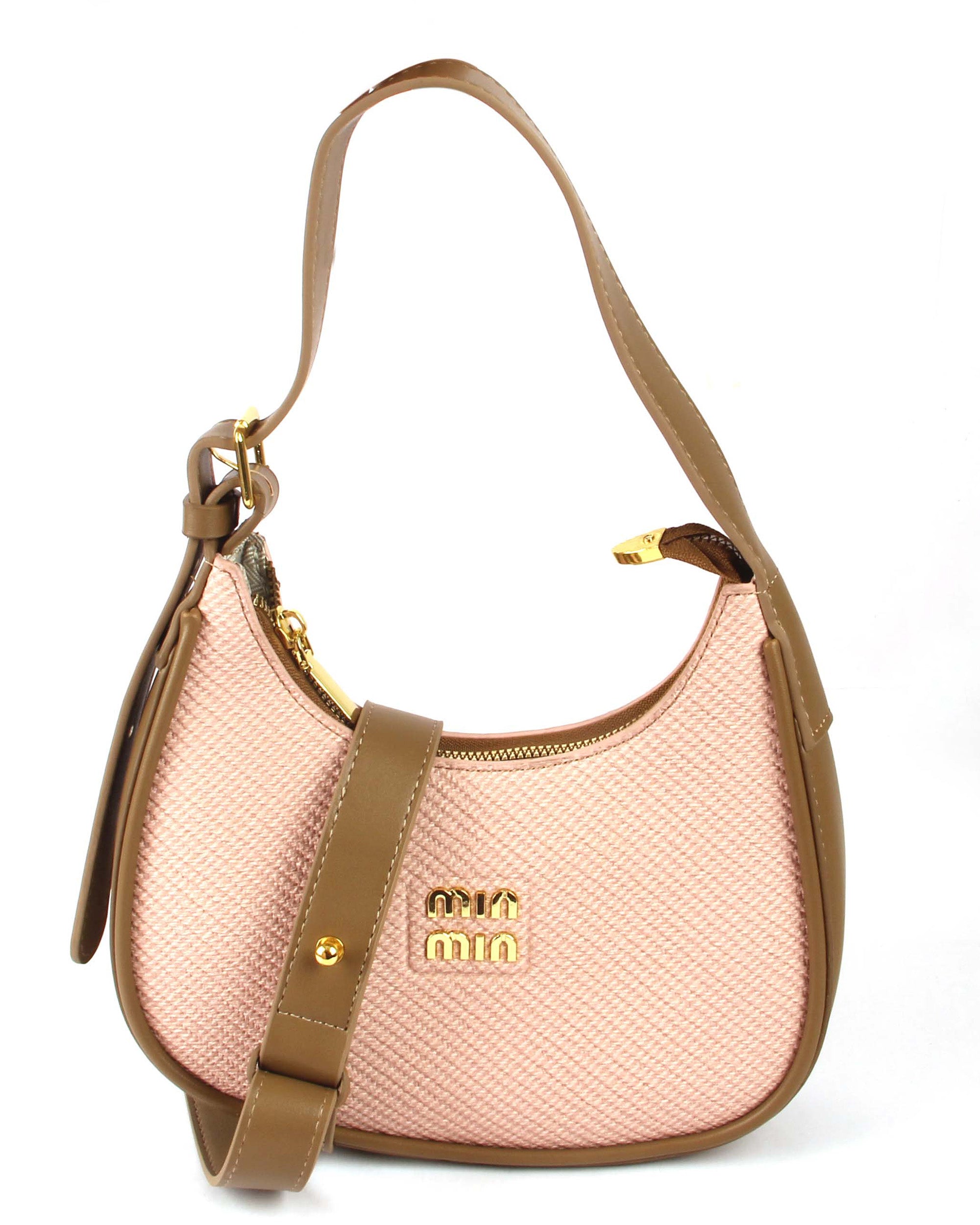 Textured mini shoulder bag with premium faux leather detailing