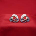 Tri-Tone Interlocking Knot Stud Earrings