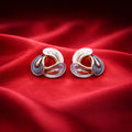 Tri-Tone Interlocking Knot Stud Earrings