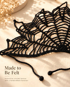 Black Spider Web Crochet Bandana – Handmade Hair Scarf
