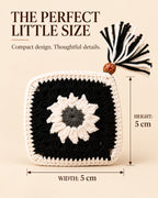 Sunflower Mini Crochet Pouch | Handmade Floral Zipper Mini Purse
