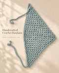 Blue Grey Handcrafted Crochet Bandana – Everyday Hair Scarf