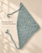Blue Grey Handcrafted Crochet Bandana – Everyday Hair Scarf