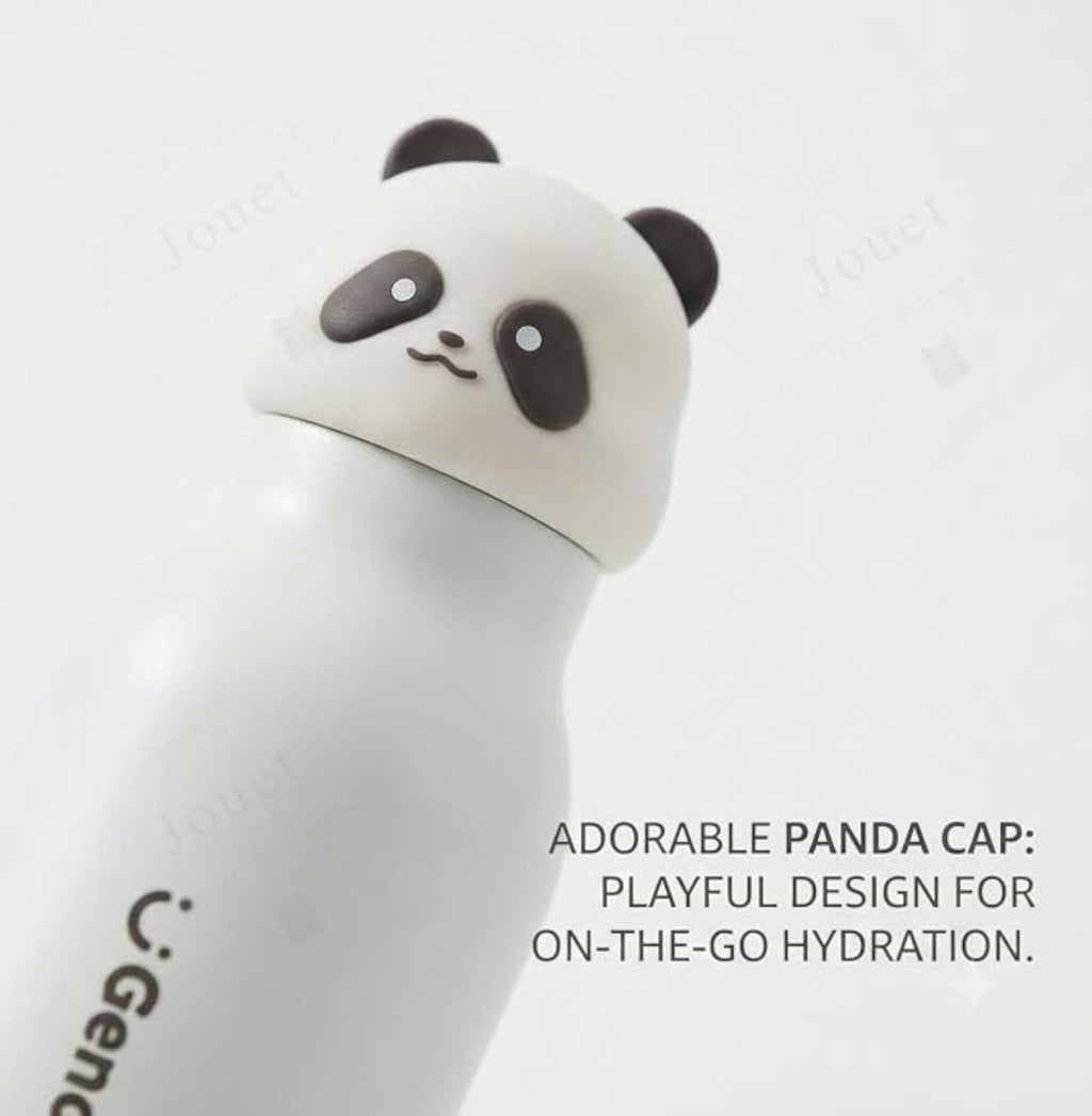 Kids Stainless Steel Insulated 450ml Water Bottle - Panda Lid