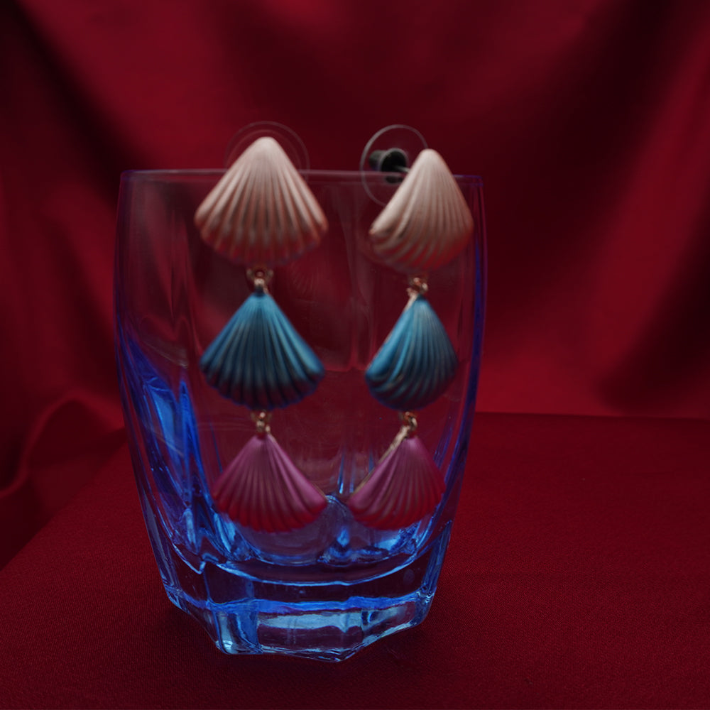 Enamel Floral Earrings in Colorful Shell Drop | Floral Enamel Collection