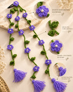 Handmade Crochet Floral Parandi Hair Clip – Lavender
