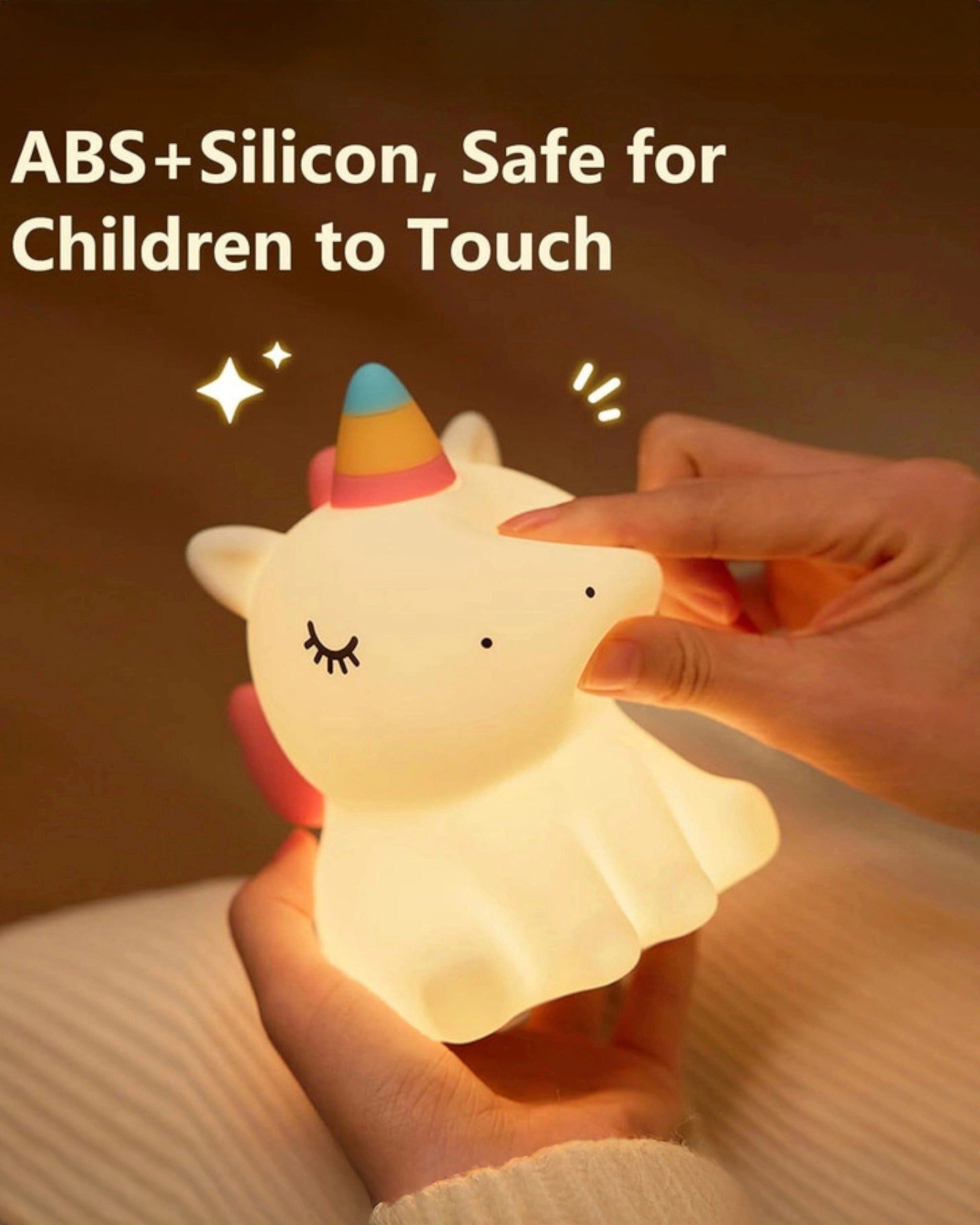 Rainbow Unicorn Silicon Night Lamp