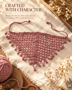 Dusty Rose Crochet Bandana Floral Edges – Handcrafted Hair Accessory