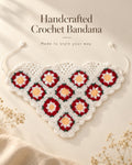 Granny Square Floral Crochet Bandana – Handcrafted Headscarf