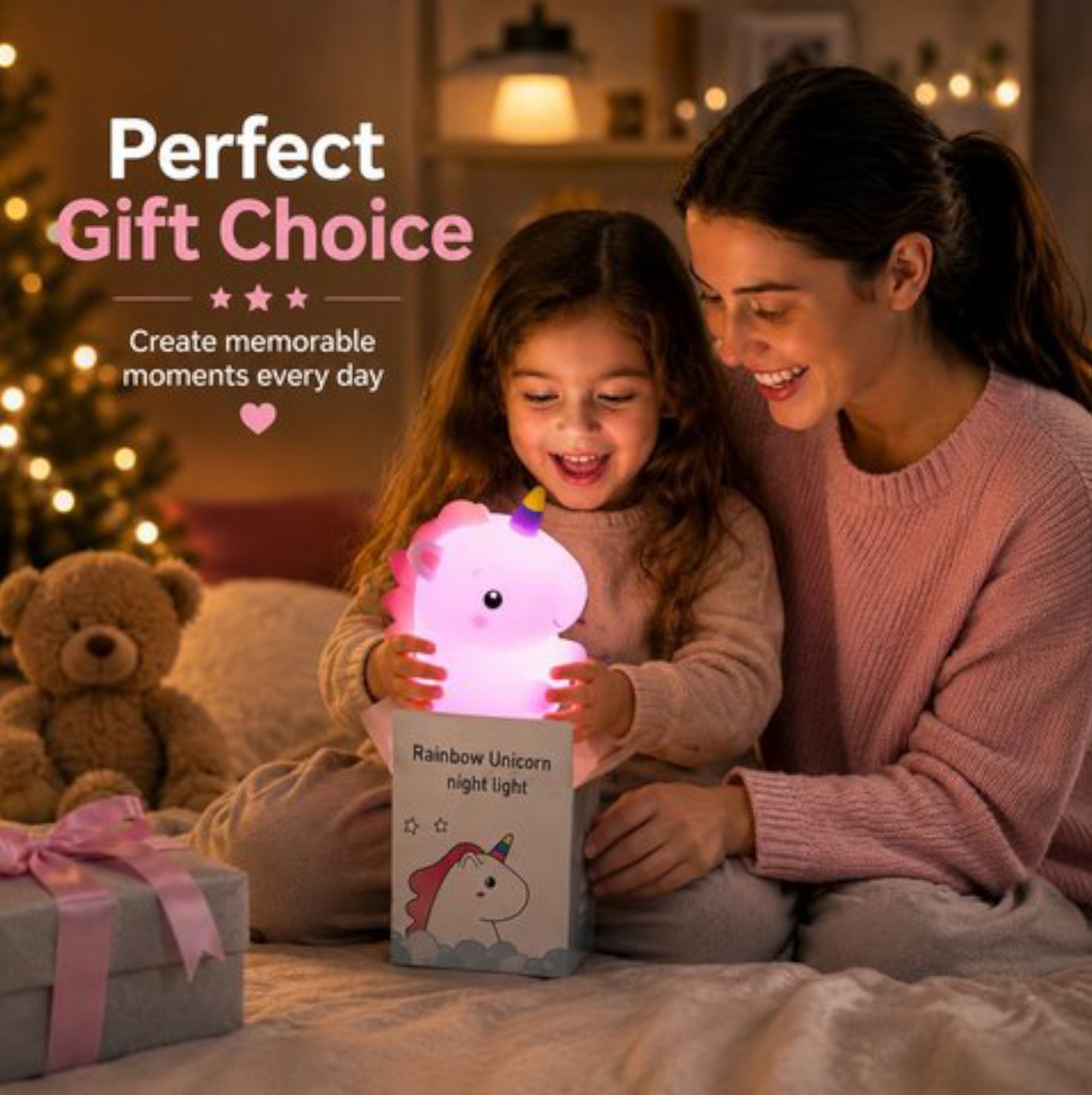 Multi Color Unicorn Silicon Night Lamp