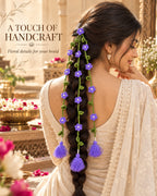 Handmade Crochet Floral Parandi Hair Clip – Lavender