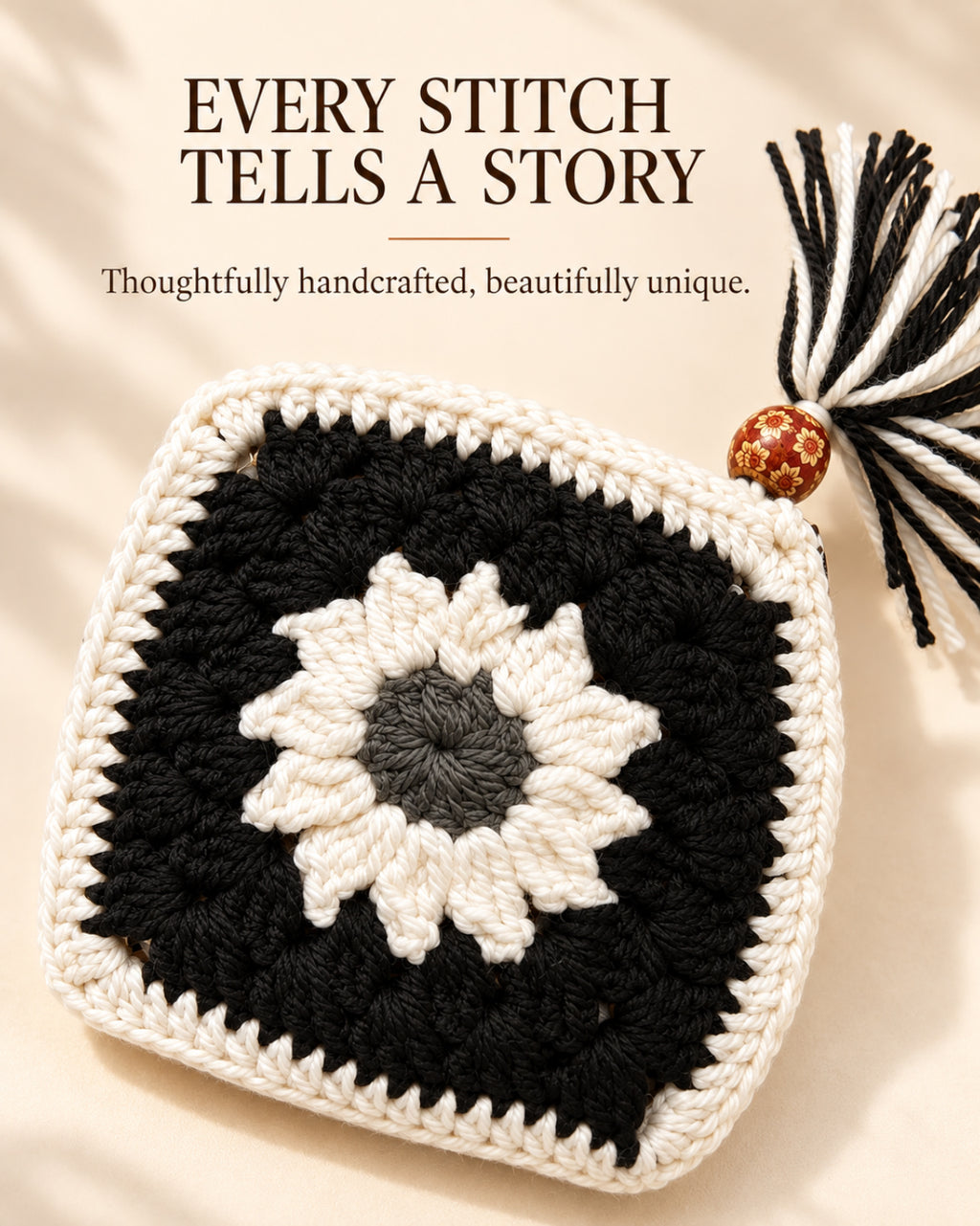 Sunflower Mini Crochet Pouch | Handmade Floral Zipper Mini Purse