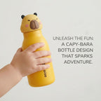 Kids Stainless Steel Insulated 450ml Water Bottle - Capybara Lid