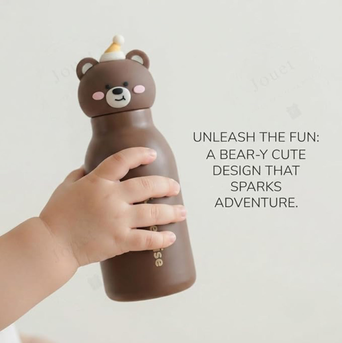 Kids Stainless Steel Insulated 450ml Water Bottle - Bear Lid