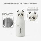 Kids Stainless Steel Insulated 450ml Water Bottle - Panda Lid