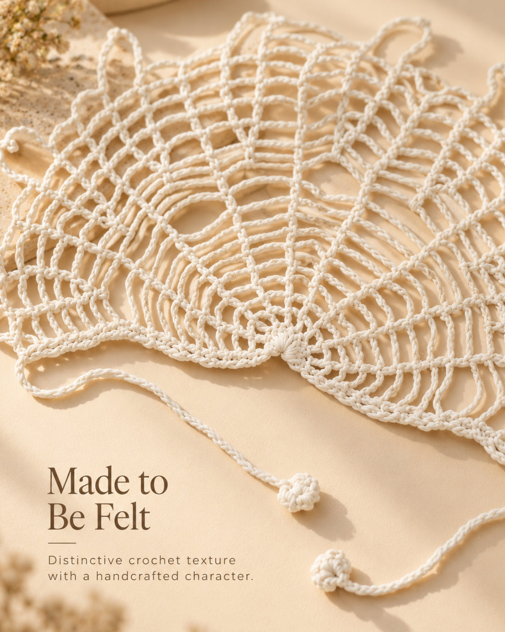 White Spider Web Crochet Bandana – Handmade Hair Scarf