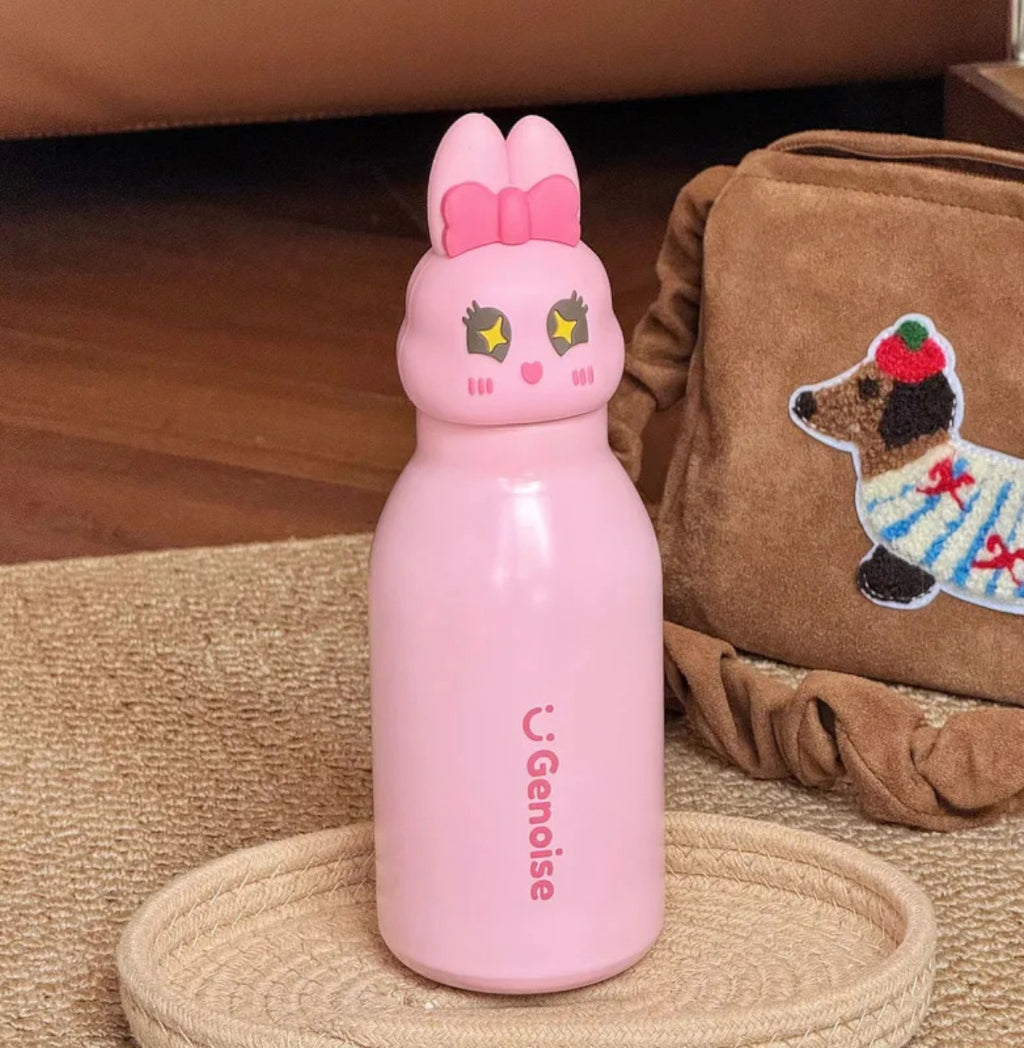 Kids Stainless Steel Insulated 450ml Water Bottle - Bunny Lid