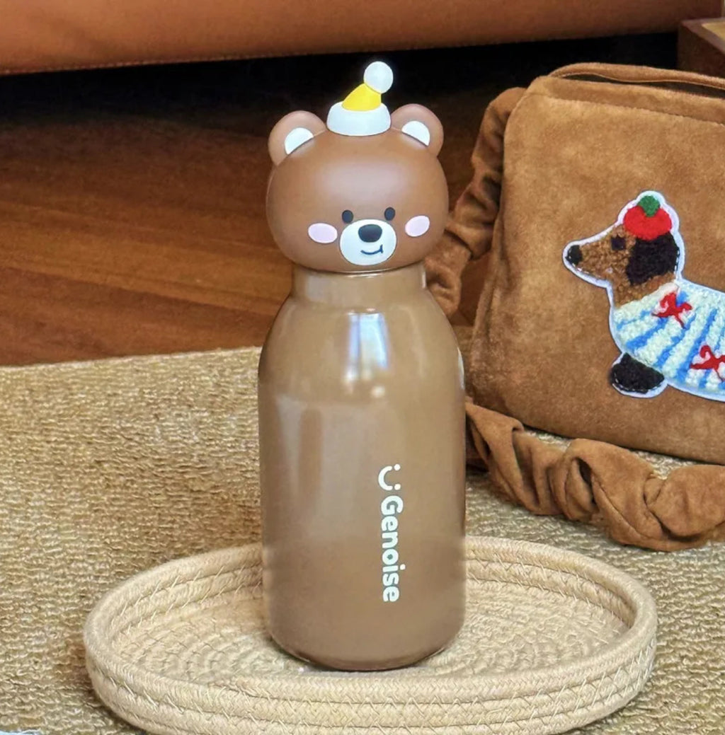 Kids Stainless Steel Insulated 450ml Water Bottle - Bear Lid