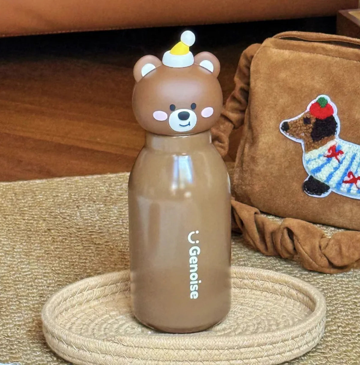 Kids Stainless Steel Insulated 450ml Water Bottle - Bear Lid
