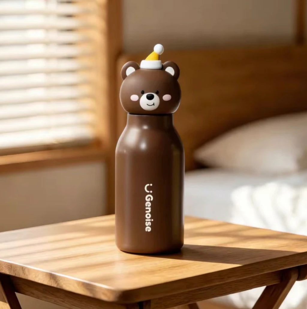 Kids Stainless Steel Insulated 450ml Water Bottle - Bear Lid