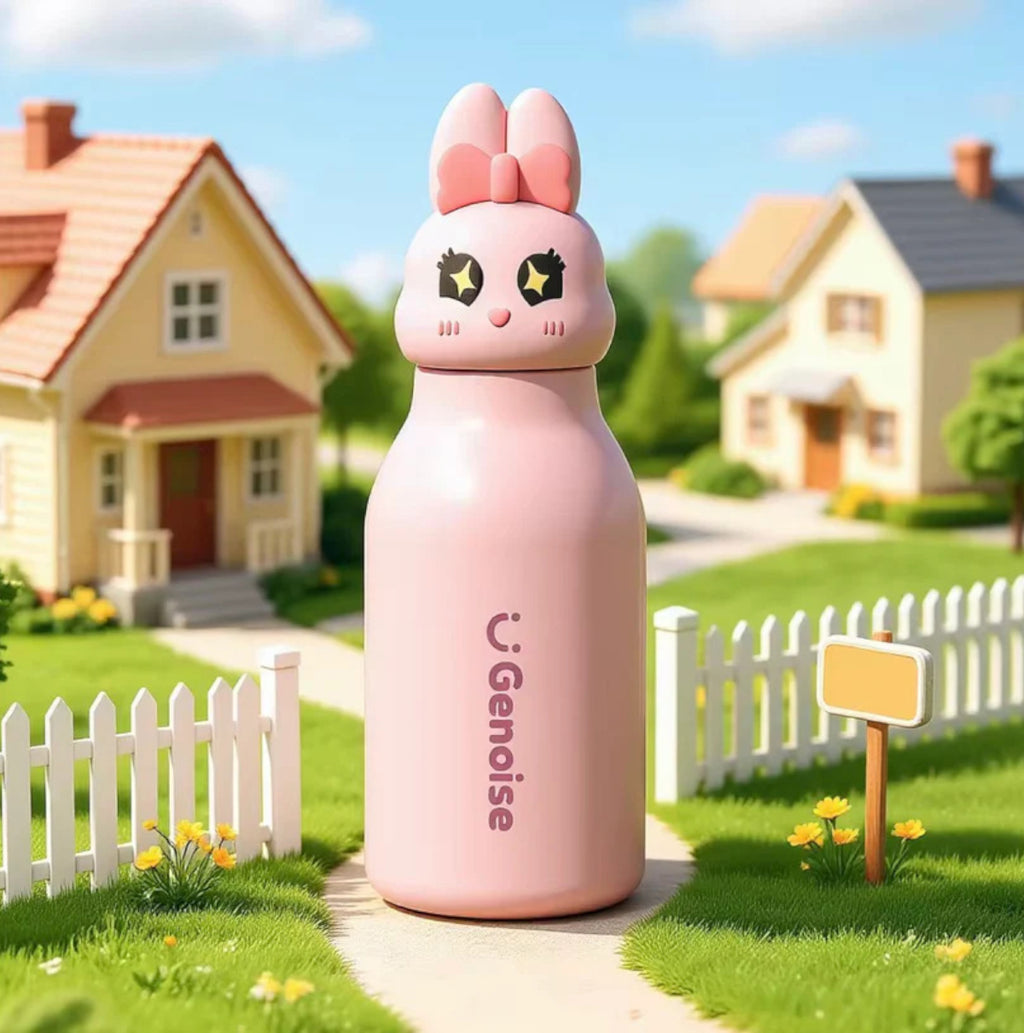 Kids Stainless Steel Insulated 450ml Water Bottle - Bunny Lid