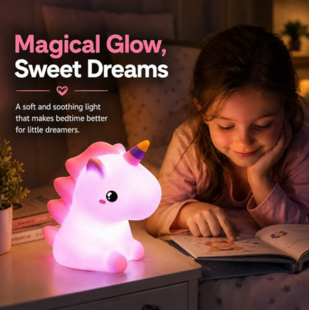 Multi Color Unicorn Silicon Night Lamp