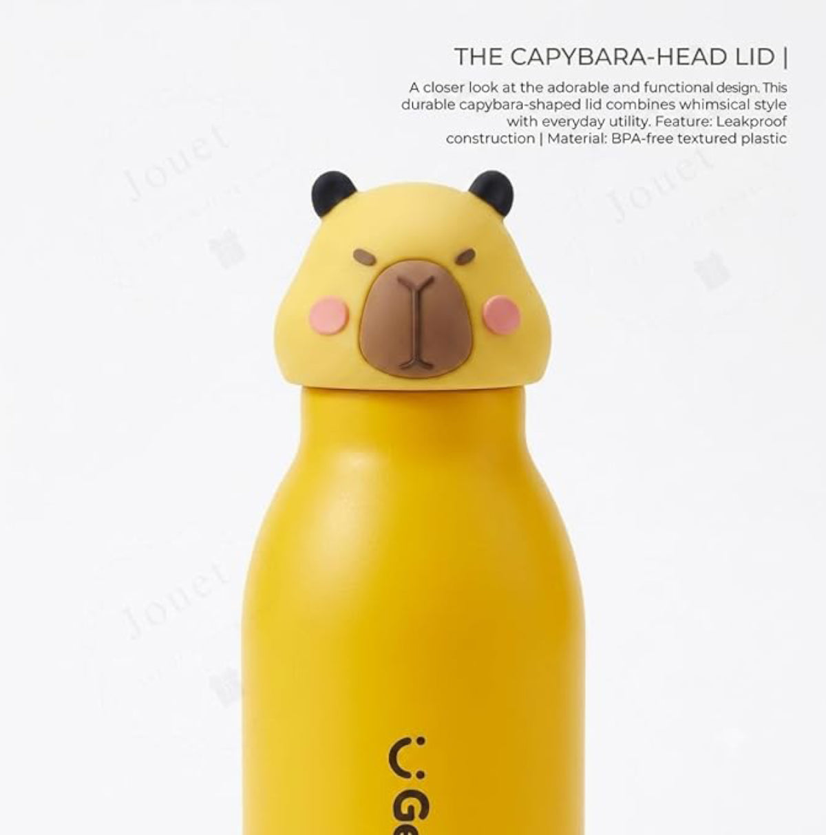 Kids Stainless Steel Insulated 450ml Water Bottle - Capybara Lid