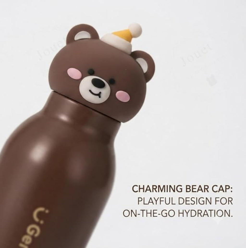 Kids Stainless Steel Insulated 450ml Water Bottle - Bear Lid