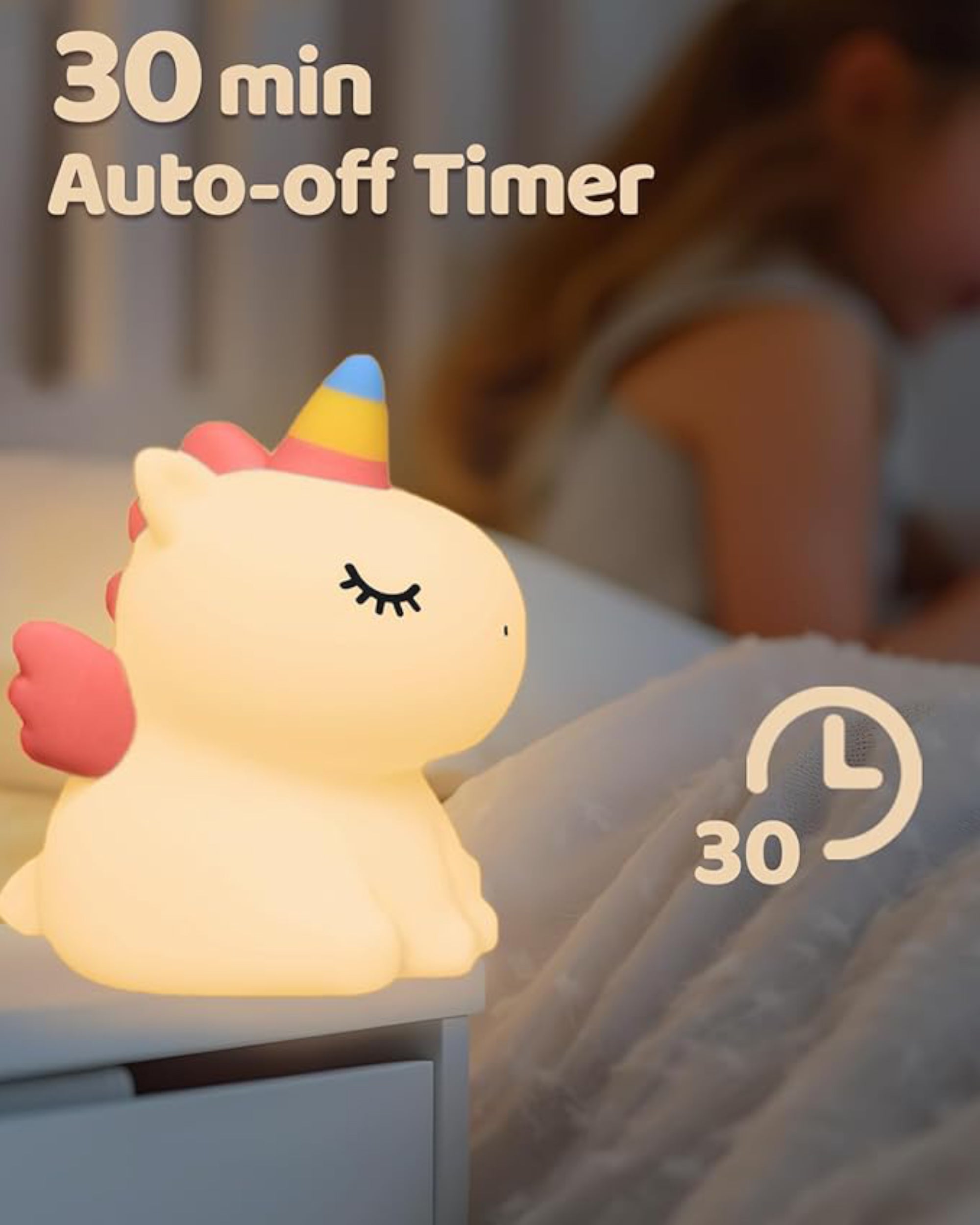 Rainbow Unicorn Silicon Night Lamp