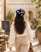 Dark Blue Bloom Crochet Bandana