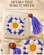 Lilac Bloom Crochet Coin Pouch | Handmade Floral Zipper Purse