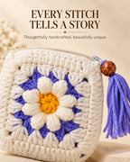 Lilac Bloom Crochet Coin Pouch | Handmade Floral Zipper Purse