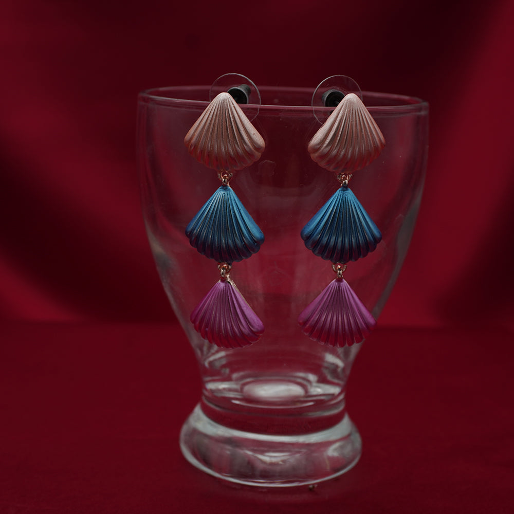 Enamel Floral Earrings in Colorful Shell Drop | Floral Enamel Collection