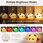Lying Panda Silicon Night Lamp - 7 Light Modes