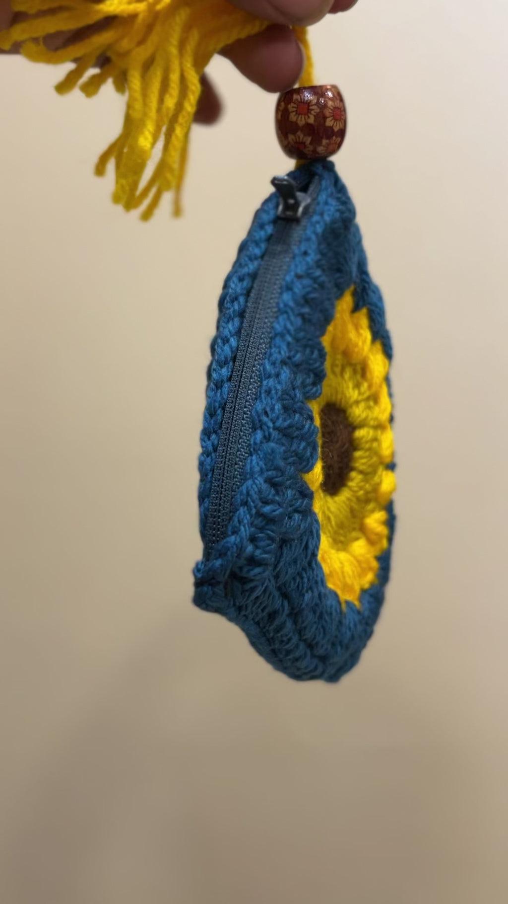 Sunflower Dreams Crochet Coin Pouch | Handmade Floral Zipper Purse