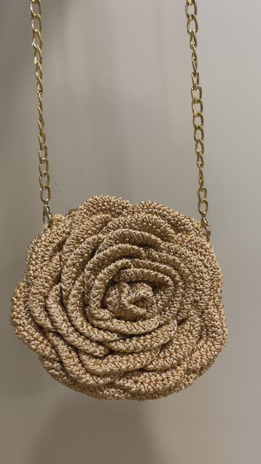 Rosalia - The Handmade Crochet Purse | Glittering Golden