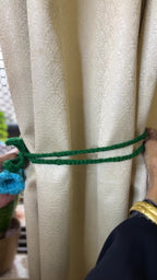 Handmade Romantic Floral Home Decor - Crochet Blue Tulips Curtain Tieback