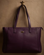 Classic Structured Tote - Smooth Faux Leather Finish | Royal Plum