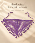 Purple Bobble Edge Crochet Bandana – Handcrafted Hair Accessory