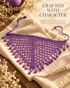 Purple Bobble Edge Crochet Bandana – Handcrafted Hair Accessory
