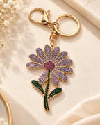 Lavender Rhinestone Floral Charm