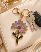Lavender Rhinestone Floral Charm