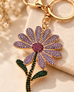 Lavender Rhinestone Floral Charm